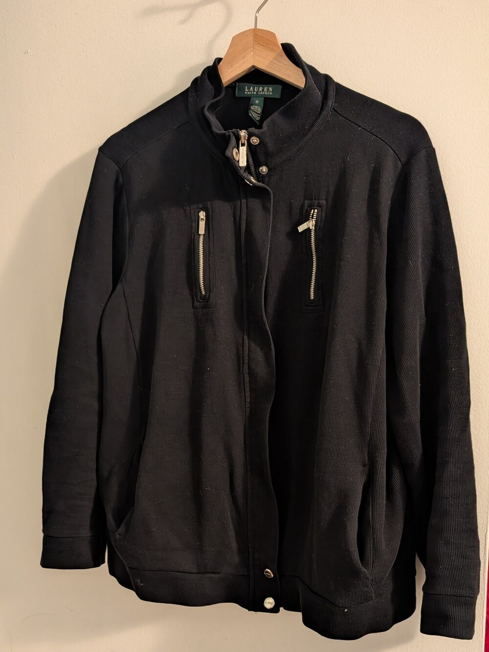 Lauren Ralph Lauren Black Zip-Up Jacket